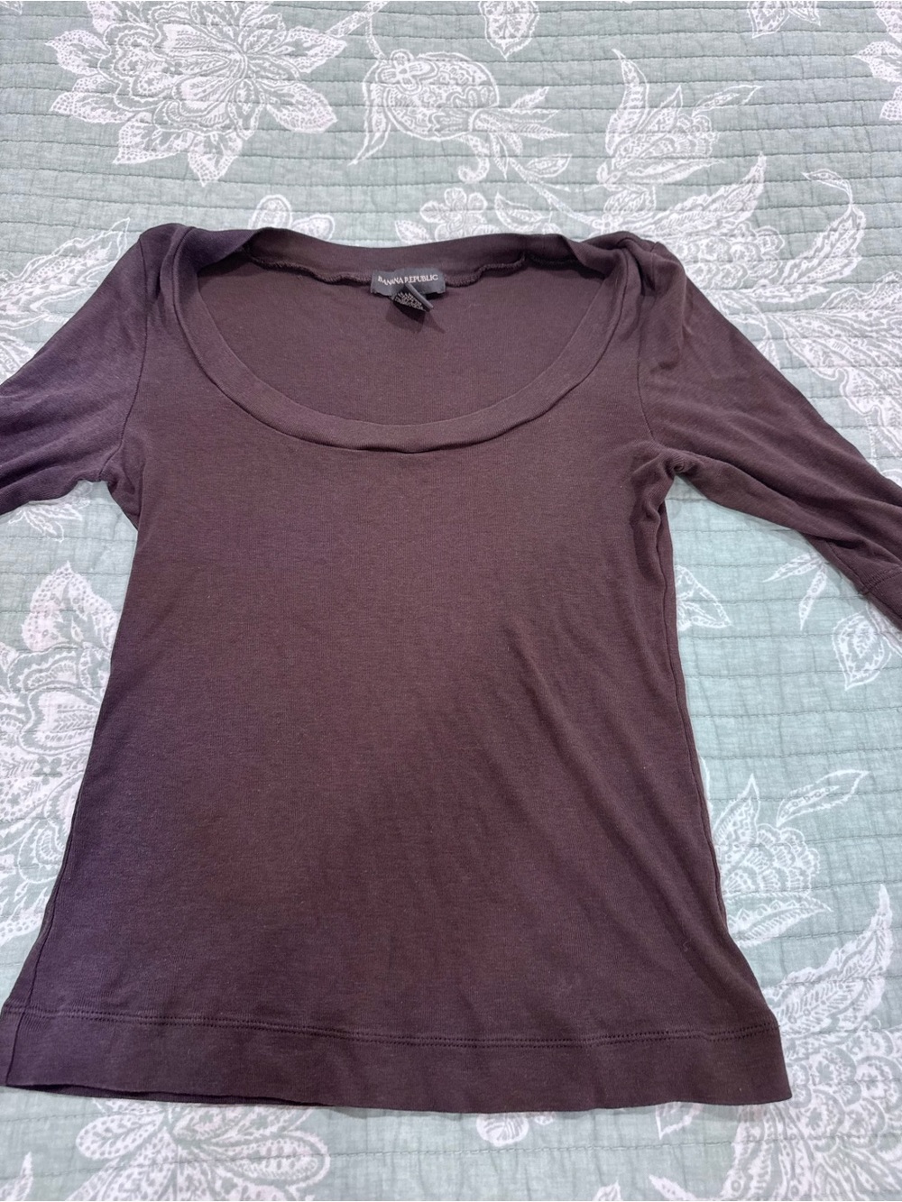 Banana Republic Brown Scoop Neck Long Sleeve Top
